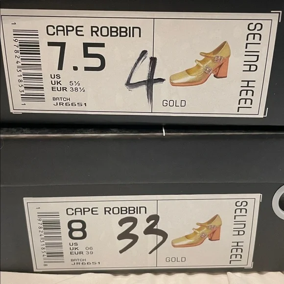 •CAPE ROBBIN• “Selina” Double Strap Mary Jane Heels - Gold // NIB - Picture 9 of 11